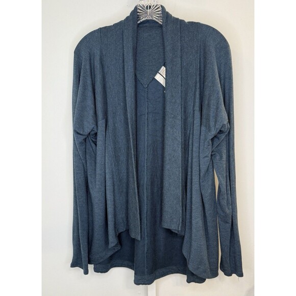 Athleta Open Front Cardigan Sweater Blue Modal Blend Long Sleeve M Draped Casual - Picture 1 of 6